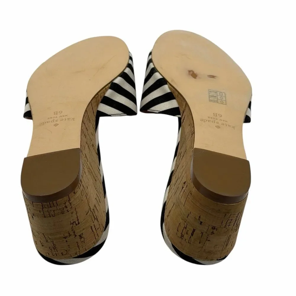 NWT Kate Spade Myrah Zebra Pint Cork Wedges Sandals 6B